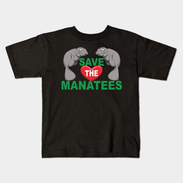 Save the Manatees Kids T-Shirt by Wickedcartoons